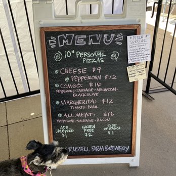 Jack Russell Farm Brewery - Little cravings pizza menu. Dog pictured to show dog friendly area as well :-) - Breweries Near Me - Camino, California Jack Russell Farm Brewery - Little cravings pizza menu. Dog pictured to show dog friendly area as well :-) - Breweries Near Me - Camino, California