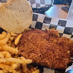 Breaded pork tenderloin.