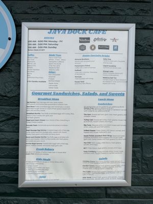 Menu photo 1 Java Dock Cafe Port Washington, WI