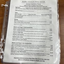 Mama Cookin Papa Eatin - Huge menu! I'll have one of EVERYTHING!