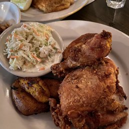 Southern Fried Chicken with Cole Slaw and Plantains