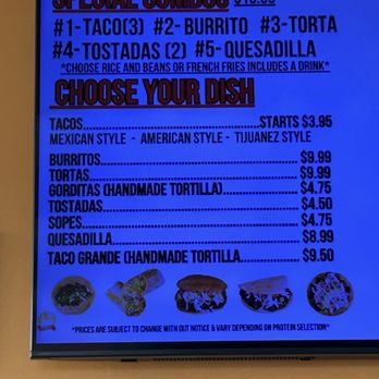 Tacos Jerez Elgin - Menu - New Mexican Cuisine Near Me - Elgin, Illinois