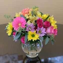 Moles Flower & Gift Shop - Bright and cheery vase arrangement