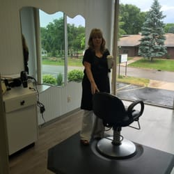 Oakwood Barber Shop - Lynn and the great view from her chair.