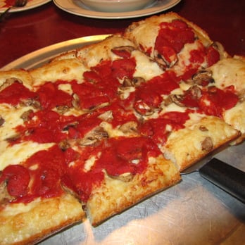 Buddy's Pizza - Dearborn - Buddy's 8 Square Mushroom Pizza - Pizza Near Me - Dearborn, Michigan