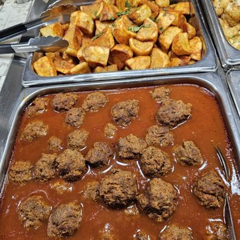 Dimassi's Mediterranean Buffet - Meatballs and roasted potatoes - Mediterranean Near Me - Cerritos, California Dimassi's Mediterranean Buffet - Meatballs and roasted potatoes - Mediterranean Near Me - Cerritos, California