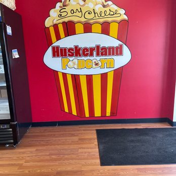 Huskerland Popcorn - a sign for huskerland popcorn - Popcorn Shops Near Me - Omaha, Nebraska