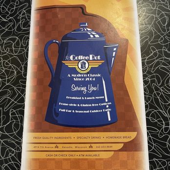 The Coffee Pot - Menu cover - Diners Near Me - Kenosha, Wisconsin The Coffee Pot - Menu cover - Diners Near Me - Kenosha, Wisconsin