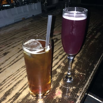 Blackbird - $9 New Orleans Coffee (on draught) on the left, $10 Poached Pear on the right. Both were superb! - Bars Near Me - San Francisco, California