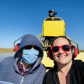 Airboat In Everglades - Us and Capt Pete!! He's the best! Highly recommend! - Boat Tours Near Me - Miami, Florida Airboat In Everglades - Us and Capt Pete!! He's the best! Highly recommend! - Boat Tours Near Me - Miami, Florida