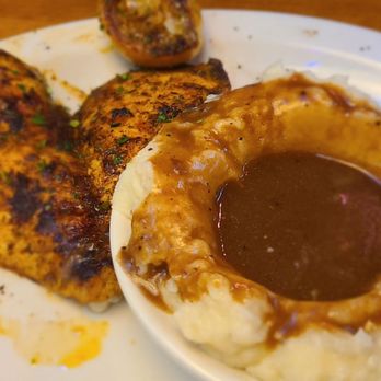 Texas Roadhouse - Herb Crusted Chicken and mashed potatoes with brown gravy - Steakhouses Near Me - El Cajon, California Texas Roadhouse - Herb Crusted Chicken and mashed potatoes with brown gravy - Steakhouses Near Me - El Cajon, California