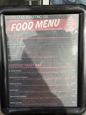Menu photo 2 Seven Seas Roasting Solana Beach, CA