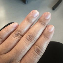 Nails after I came home and filed them myself. Nails after I came home and filed them myself.