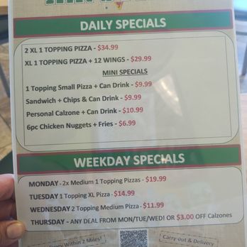 Pizza Crush - Specials they had. Visited on 6/27/24. - Pizza Near Me - Pomona, California