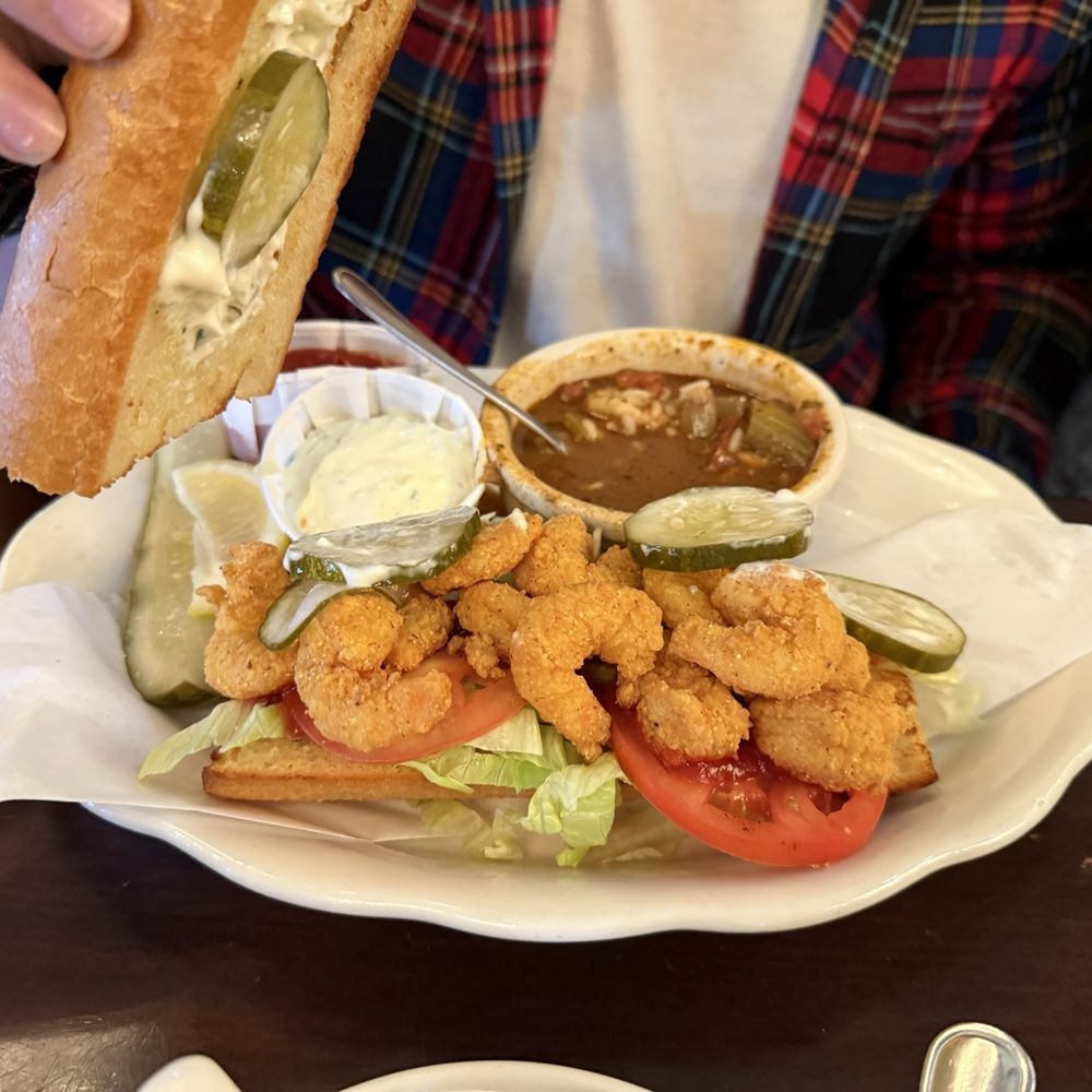 Pappadeaux Seafood Kitchen - Shrimp poboy with gumbo - Seafood Near Me - Austin, Texas Pappadeaux Seafood Kitchen - Shrimp poboy with gumbo - Seafood Near Me - Austin, Texas