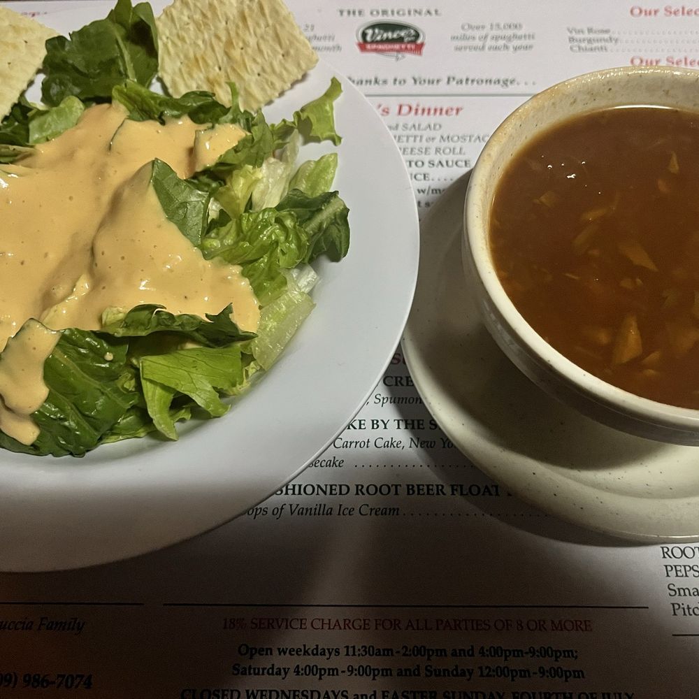Vince's Spaghetti - Ken's dressing and decent soup - Italian Near Me - Ontario, California