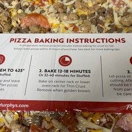 instructions for pizza baking instructions