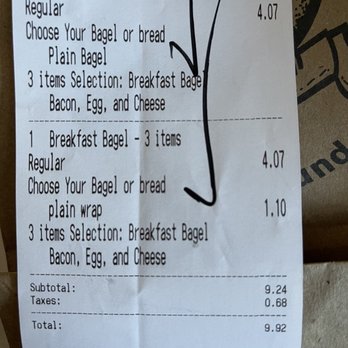 Bagelman - Adding a wrap the breakfast "bagel" adds $1.10. Shouldn't this still come with the bagel that is already figured into the cost? - Delis Near Me - Brookfield, Connecticut
