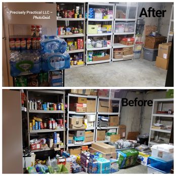 Precisely Practical - Basement overstock area - Home Organization Near Me - Batavia, Illinois Precisely Practical - Basement overstock area - Home Organization Near Me - Batavia, Illinois
