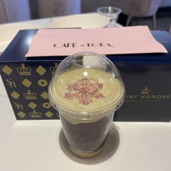 Cafe Lola - 1/7/25 FYI. Dubai chocolate latte before breaking the chocolate - Cafes Near Me - Henderson, Nevada