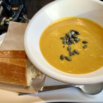 Panera Bread - Delicious autumn squash soup - perfect for the season! - Salad Near Me - Rockville, Maryland Panera Bread - Delicious autumn squash soup - perfect for the season! - Salad Near Me - Rockville, Maryland