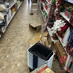 Dollar Tree - Clutter obstructing this woman from accessing items
