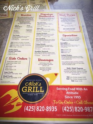 Menu photo 4 Nick's Grill Kirkland, WA Menu photo 4 Nick's Grill Kirkland, WA