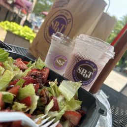 Strawberry Protein Shake Strawberry Walnut Salad Water Strawberry Protein Shake Strawberry Walnut Salad Water