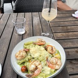 Cherry Pepper Rigatoni with added shrimp