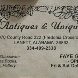 Antique And Uniques - Business Card of the shop