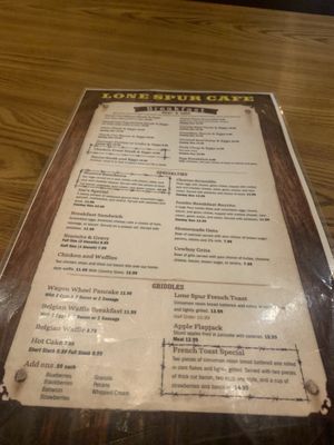 Menu photo 1 Lone Spur Cafe Prescott, AZ Menu photo 1 Lone Spur Cafe Prescott, AZ