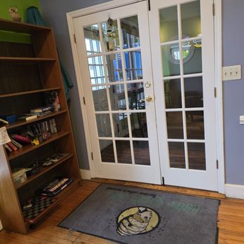 Little Green Hive - The lovely French door is the entrance to the Coffee Shop as you cross by a small foyer in-between. - Coffee & Tea Near Me - Roanoke, Virginia