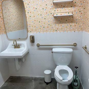 Mootown Scoops - Sprinkle wallpaper in bathroom! - Ice Cream & Frozen Yogurt Near Me - Lakeland, Florida Mootown Scoops - Sprinkle wallpaper in bathroom! - Ice Cream & Frozen Yogurt Near Me - Lakeland, Florida