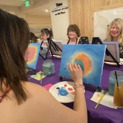 Progress Not Perfection Paint Parties - In the process of making the masterpiece 