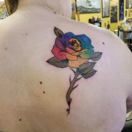 Rainbow rose done by Yaz Rainbow rose done by Yaz
