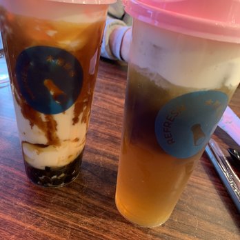 Tasty Pot - Mik Creme Green Tea Sweet Milk with Boba - Taiwanese Near Me - Stockton, California Tasty Pot - Mik Creme Green Tea Sweet Milk with Boba - Taiwanese Near Me - Stockton, California