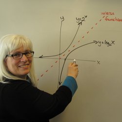 Golden Ratio Education - Dimona Levari explaining a math concept on a whiteboard.