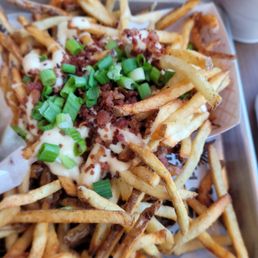 Large loaded fries w rosemary season Large loaded fries w rosemary season