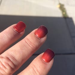 Lil' Boutique Nail Care - See the 2 colors? It changes with hot and cold. Ask for their "mood" gel polish!