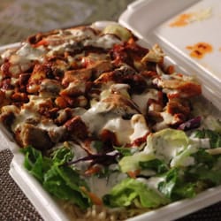 Noor Food Restaurant & Groceries - MIXED PLATE! Hot sauce and white sauce! Heaven.