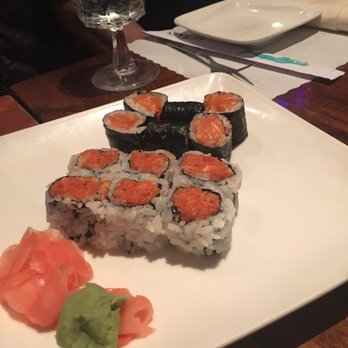 Iron Chef Asian Cuisine - Spicy tuna (foreground) and salmon rolls - Sushi Bars Near Me - Longmeadow, Massachusetts Iron Chef Asian Cuisine - Spicy tuna (foreground) and salmon rolls - Sushi Bars Near Me - Longmeadow, Massachusetts