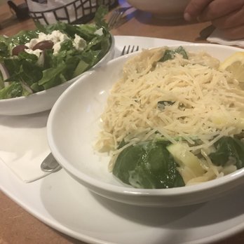 Z'Mariks Noodle Cafe - Half and Half with the Lemon Sauté and the Greek Salad! - Italian Near Me - Clive, Iowa Z'Mariks Noodle Cafe - Half and Half with the Lemon Sauté and the Greek Salad! - Italian Near Me - Clive, Iowa