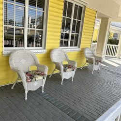 Beautiful porch with wicker chairs to sit in