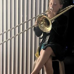 Lamorinda Music - Our budding trombonist.