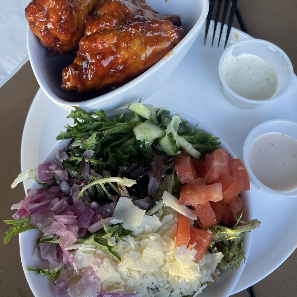 Gocha's Tapas Bar - Lemon Pepper Honey Hot Wings with House Salad - Tapas Bars Near Me - Atlanta, Georgia