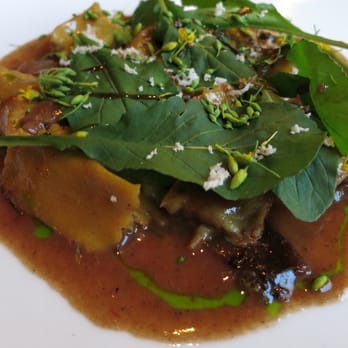 Union - Oxtail agnolotti, currants, roasted shallots, arugula, horseradish $22 - Italian Near Me - Pasadena, California Union - Oxtail agnolotti, currants, roasted shallots, arugula, horseradish $22 - Italian Near Me - Pasadena, California