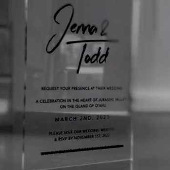 Golden Moments Design - Acrylic Invitation - Printing Services Near Me - Glendale, California