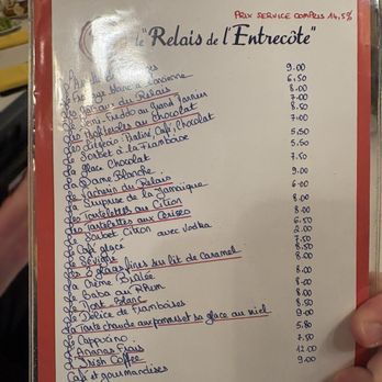 Le Relais de l'Entrecôte - Menu - Steakhouses Near Me - Paris, 75 Le Relais de l'Entrecôte - Menu - Steakhouses Near Me - Paris, 75
