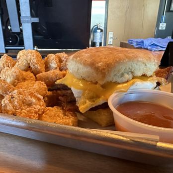 The Biscuit Joint - The Papa with jam on the side and the crispiest tater tot crowns *ever*. Highly recommend. - Breakfast & Brunch Near Me - Saint Louis, Missouri The Biscuit Joint - The Papa with jam on the side and the crispiest tater tot crowns *ever*. Highly recommend. - Breakfast & Brunch Near Me - Saint Louis, Missouri