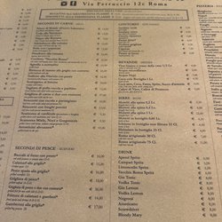 Vecchia Roma - Menu